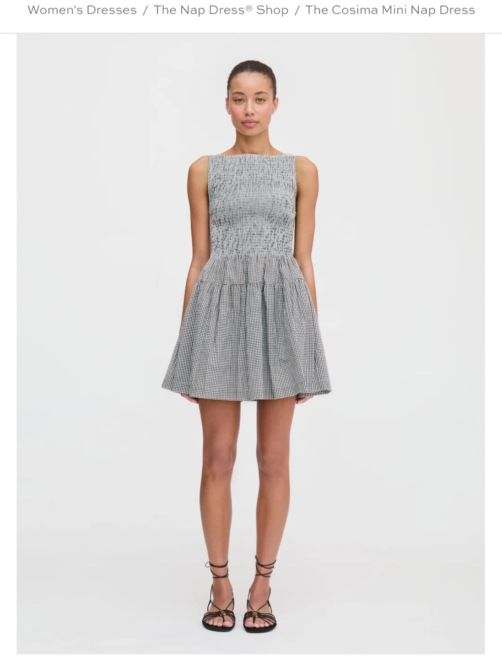 (NWOT) Hill House Home Cosima Mini Nap Dress in Chocolate Gingham